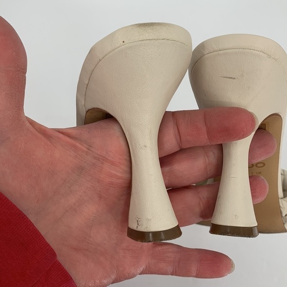 ALDO Milano slide sandal white cream braided twisted strap shoe heel ivory 7 - Picture 7 of 7